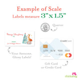 Decorating Fox Christmas Gift Labels