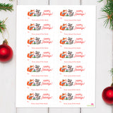Fox and Raccoon Happy Holidays Gift Labels