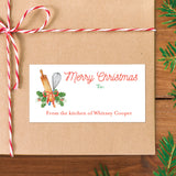 Rolling Pin & Whisk "From the Kitchen of" Christmas Food Gift Labels