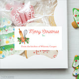 Rolling Pin & Whisk "From the Kitchen of" Christmas Food Gift Labels