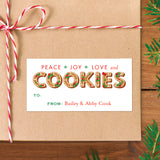 "Peace, Joy, Love and Cookies" Christmas Gift Labels