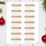 "Peace, Joy, Love and Cookies" Christmas Gift Labels
