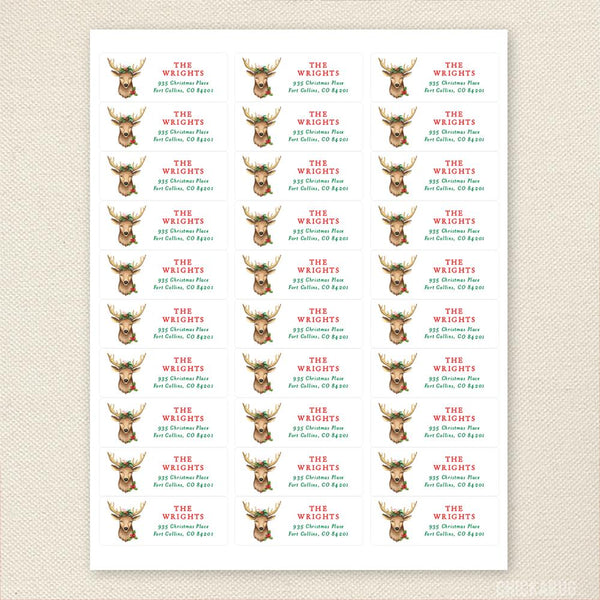 Christmas Stag Address Labels
