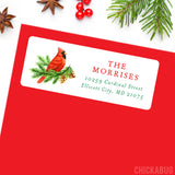 Christmas Cardinal Address Labels