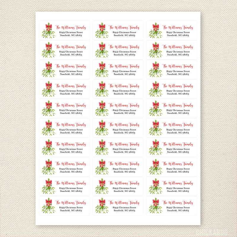 Mistletoe Christmas Address Labels