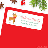 Sweet Reindeer Christmas Address Labels
