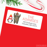 Penguin and Bear Christmas Address Labels