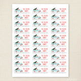 Watercolor Christmas Truck Address Labels