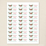 Holly Swag Christmas Address Labels