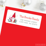 Gnome and Candy Cane Christmas Address Labels