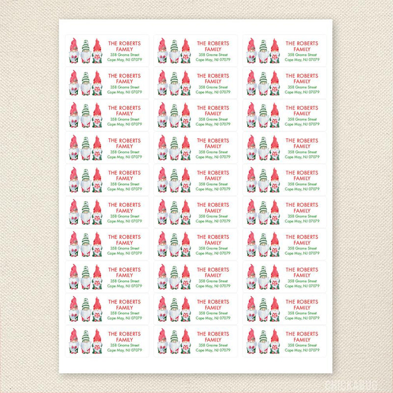 Trio of Christmas Gnomes Address Labels