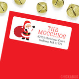 Waving Santa Christmas Address Labels