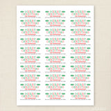 Merry Christmas Cross Stitch Address Labels