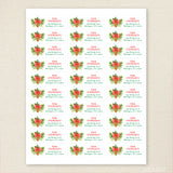 Christmas Pinecone and Holly Address Labels