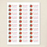 Poinsettia Christmas Address Labels