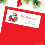 Vintage Christmas Cat Address Labels