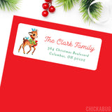 Vintage Reindeer Christmas Address Labels