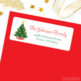 Vintage Christmas Tree Address Labels