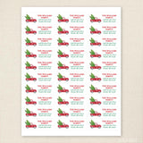 Red Vintage Truck Christmas Address Labels