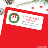 Christmas Wreath Address Labels