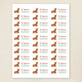 Old Fashioned Reindeer Christmas Address Labels