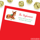Old Fashioned Reindeer Christmas Address Labels