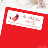 Watercolor Christmas Cardinal Address Labels