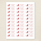 Watercolor Christmas Cardinal Address Labels
