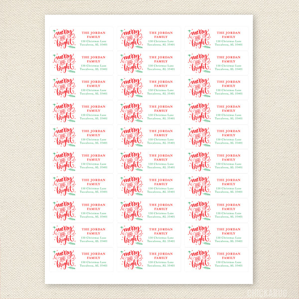 "Merry and Bright" Christmas Address Labels