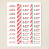 Christmas Candy Cane Stripes Address Labels