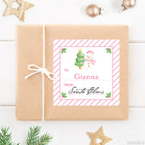 Signed by Santa Christmas Gift Labels - Pink Snowman