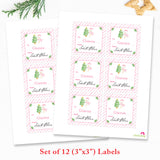 Signed by Santa Christmas Gift Labels - Pink Snowman