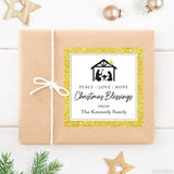 Gold Nativity Scene "Christmas Blessings" Gift Labels