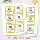 Gold Nativity Scene "Christmas Blessings" Gift Labels
