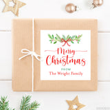 Classic Greenery Merry Christmas Gift Labels