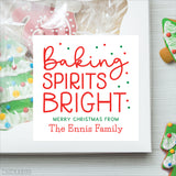 "Baking Spirits Bright" Christmas Food Gift Labels