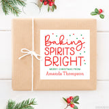 "Baking Spirits Bright" Christmas Food Gift Labels