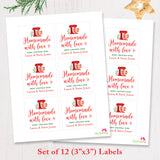 "Homemade with Love" Christmas Food Gift Labels