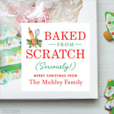 "Baked From Scratch - Seriously!" Christmas Food Gift Labels