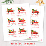 Snowman & Red Truck Christmas Gift Labels