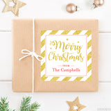 Gold Merry Christmas Gift Labels