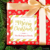 Gold Merry Christmas Gift Labels