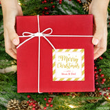 Gold Merry Christmas Gift Labels