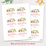Nativity Scene Christmas Blessings Gift Labels
