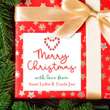 Candy Cane Heart Christmas Gift Labels