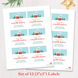 "Merry Little Christmas" Cozy Cabin Gift Labels