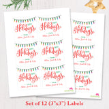 "Happy Holidays" String of Lights Gift Labels