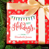 "Happy Holidays" String of Lights Gift Labels