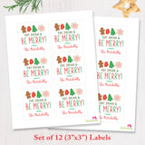 "Eat, Drink & Be Merry" Christmas Cookies Gift Labels