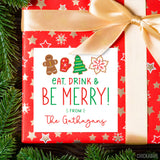 "Eat, Drink & Be Merry" Christmas Cookies Gift Labels